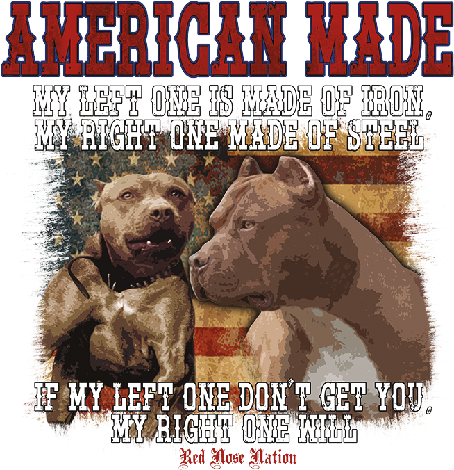 American Made Pitbulls Patriotic Poster PNG