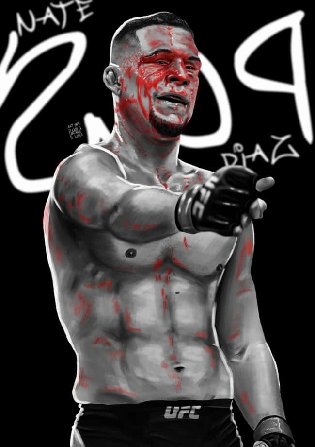 American Mixed Martial Artist Nate Diaz Digital Art Wallpaper