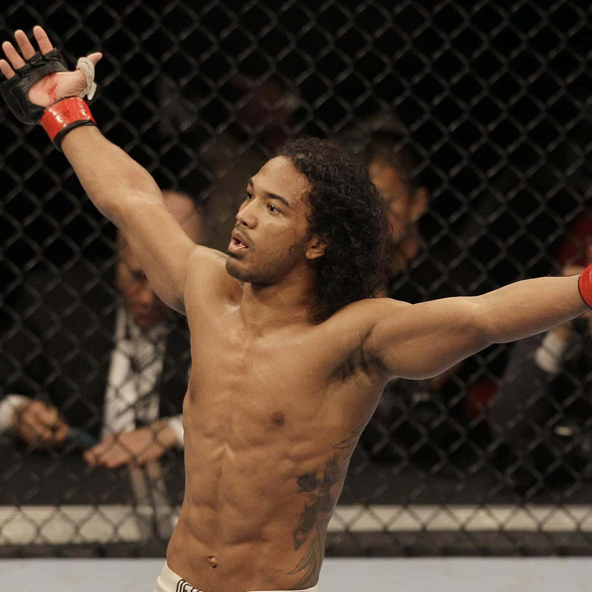 UFC  Benson Henderson gets the tattoo on his back photographed on  Wednesday at the UFC offices in San Jose  Facebook