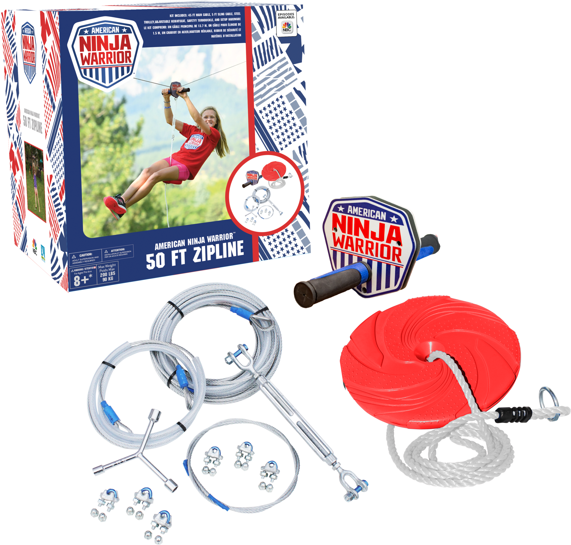 American Ninja Warrior Zipline Kit PNG