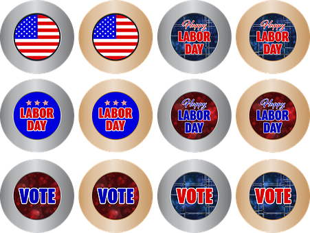 American Patriotic Buttons Collection PNG