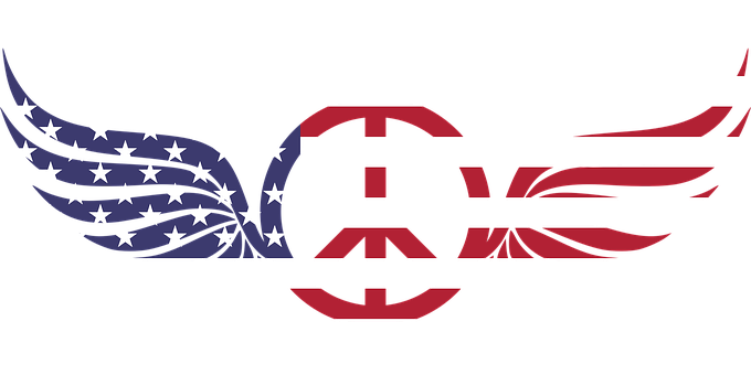 American Peace Symbol Wings PNG