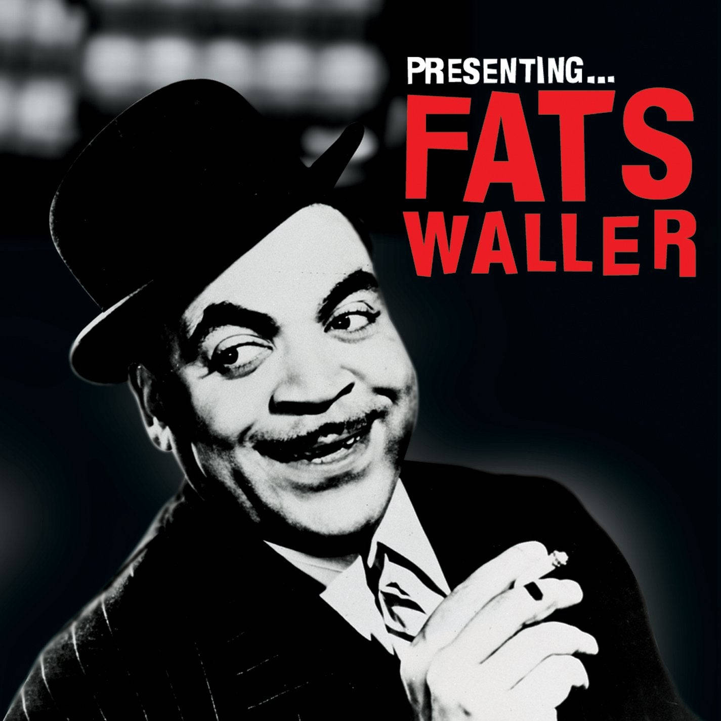 Pianistaestadounidense Fats Waller Retrato Fumando Con Tipografía Fondo de pantalla