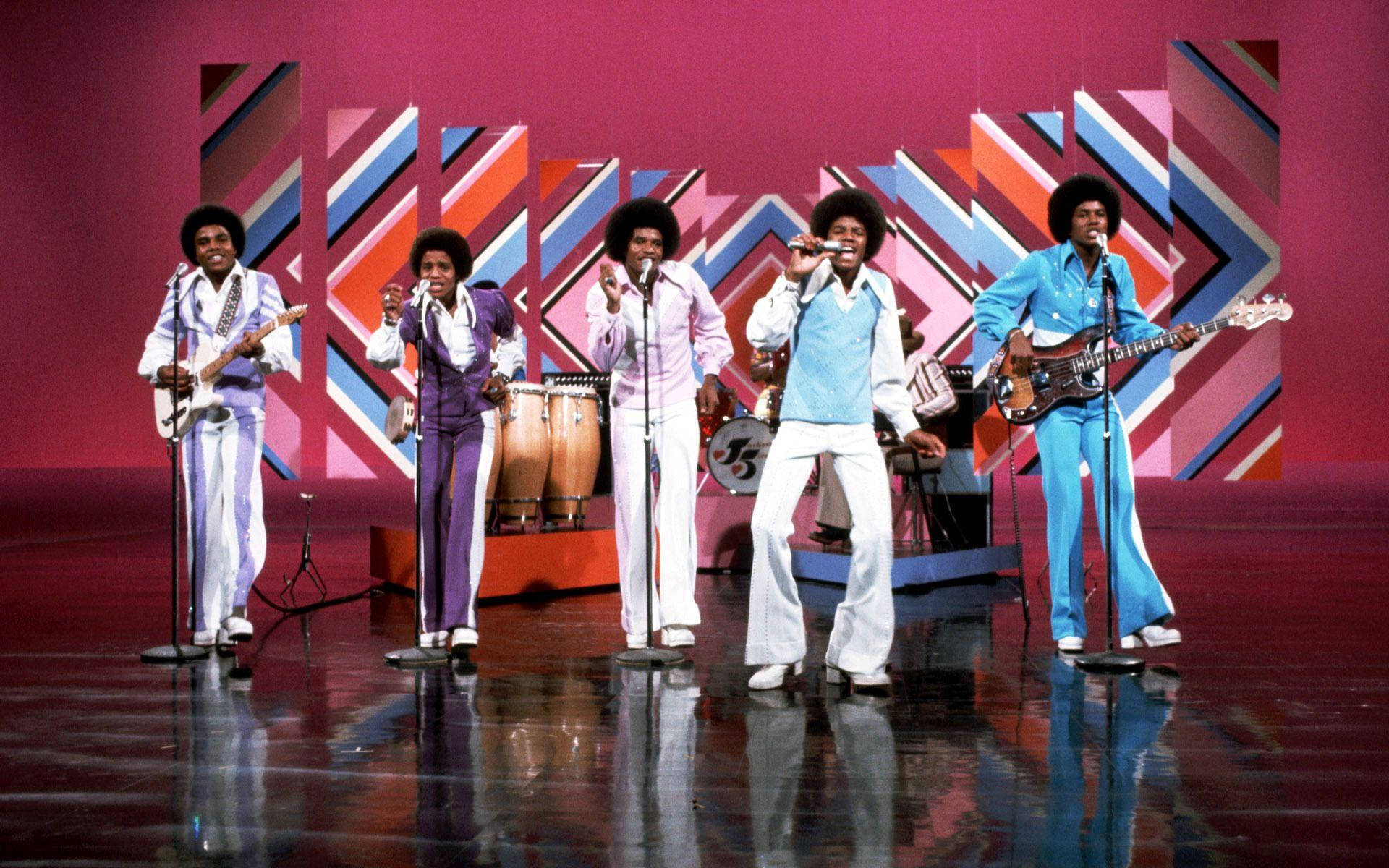 American Pop Band Jackson 5 During 1970 Performance Wallpaper