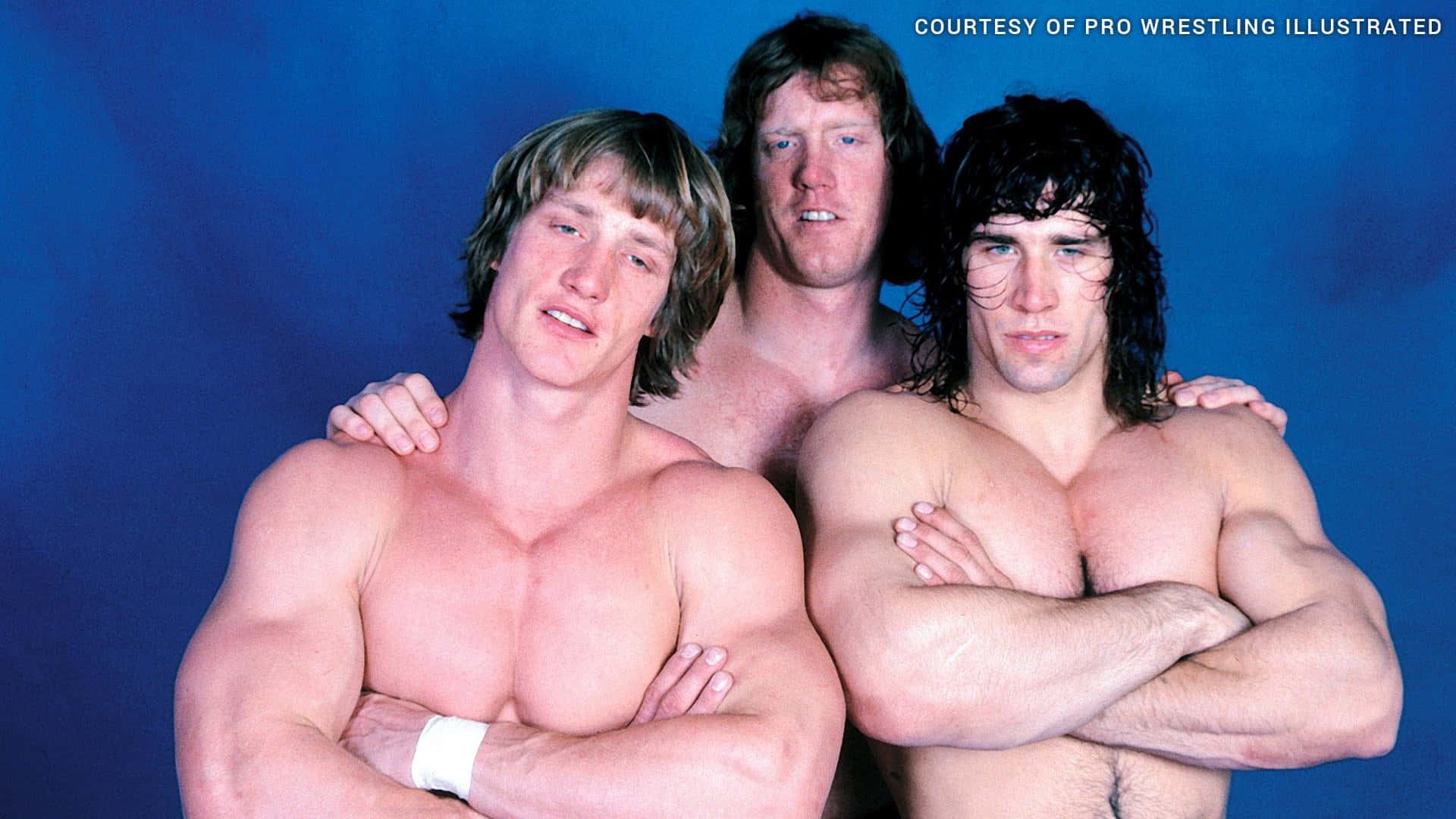 Amerikansk professionel wrestler David Von Erich med Kerry og Kevin. Wallpaper