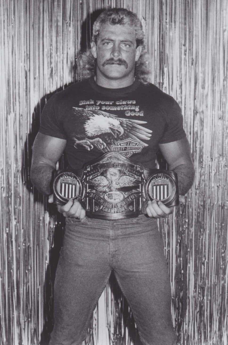 American Pro Wrestler Magnum TA Black And White Portrait Wallpaper