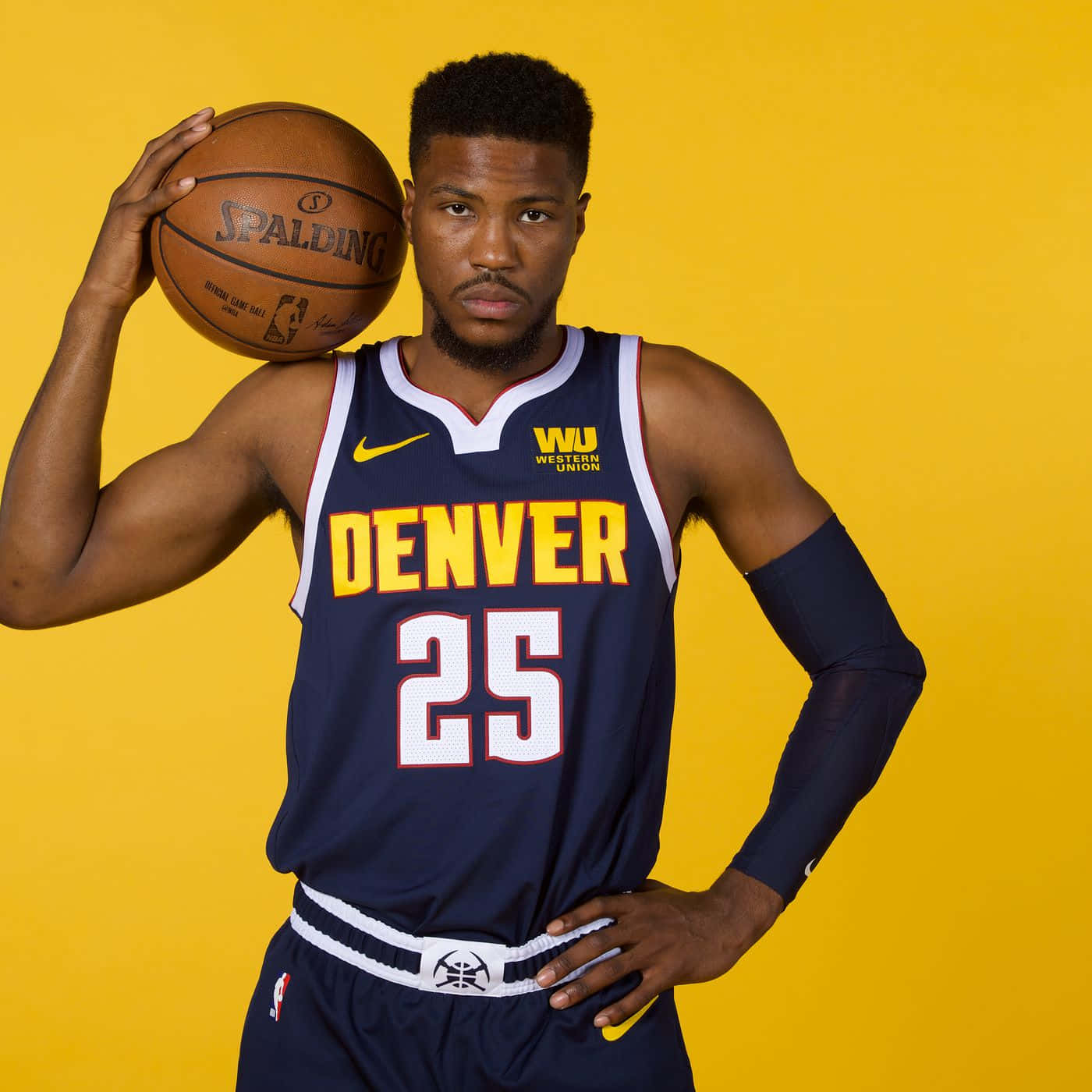 Amerikansk professionel basketballspiller Malik Beasley Denver Nuggets Jersey tapet Wallpaper