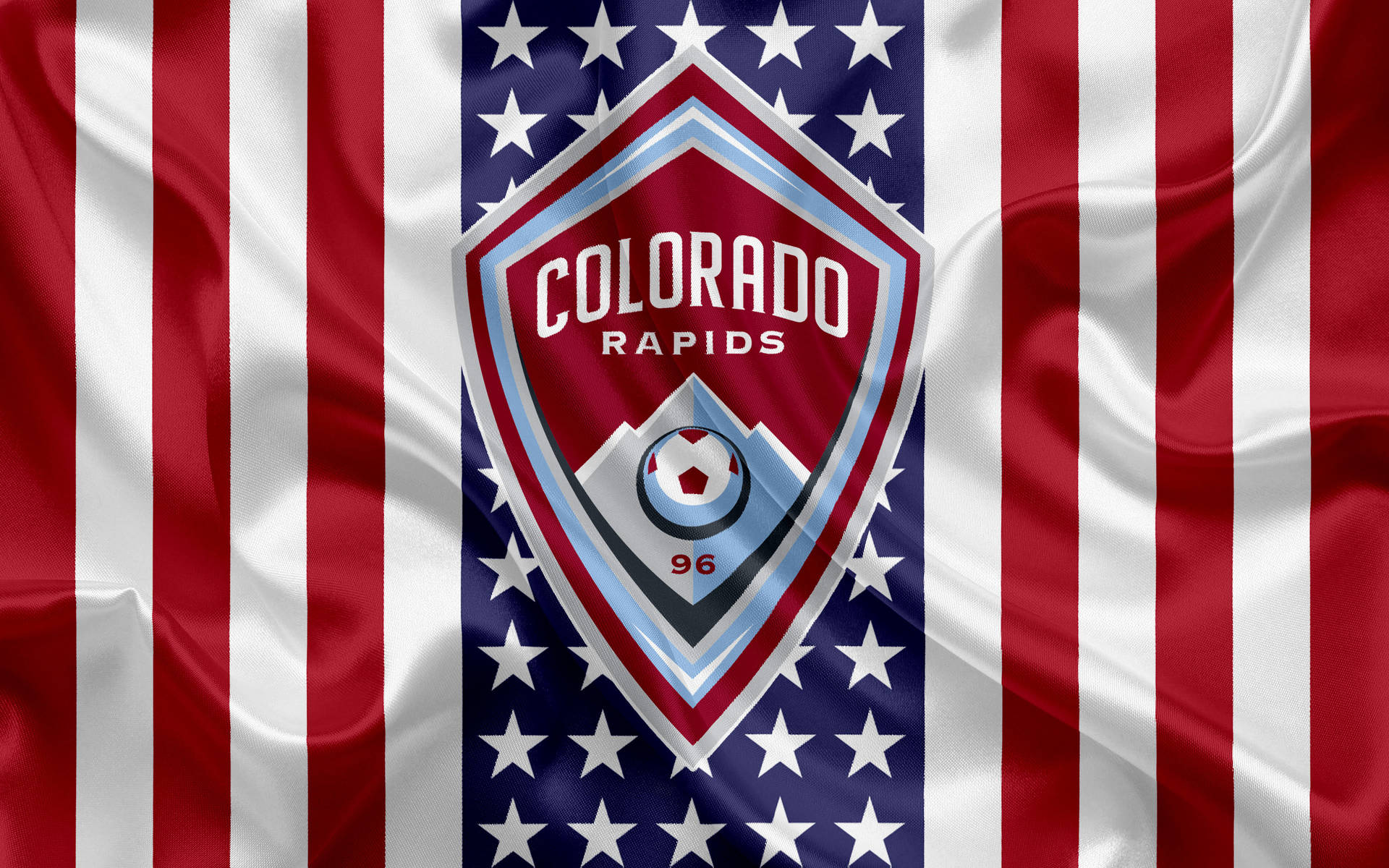 Tapet med Colorado Rapids-logoet for det amerikanske professionelle fodboldklub. Wallpaper