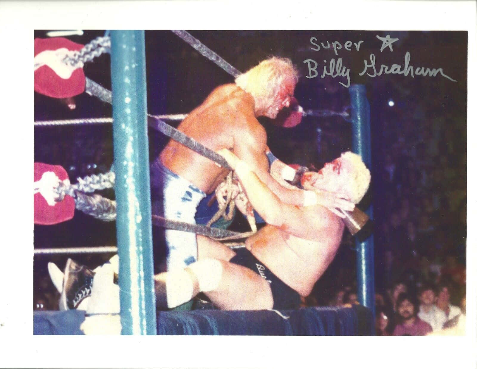 Wrestlerprofessionista Americano Billy Graham Con Firma Di Dusty Rhodes Sfondo