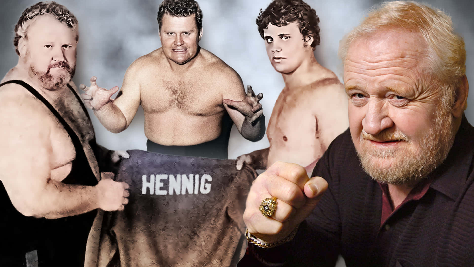 Amerikanischerprofi-wrestler Curt Hennig Und Larry The Axe Hennig Wallpaper