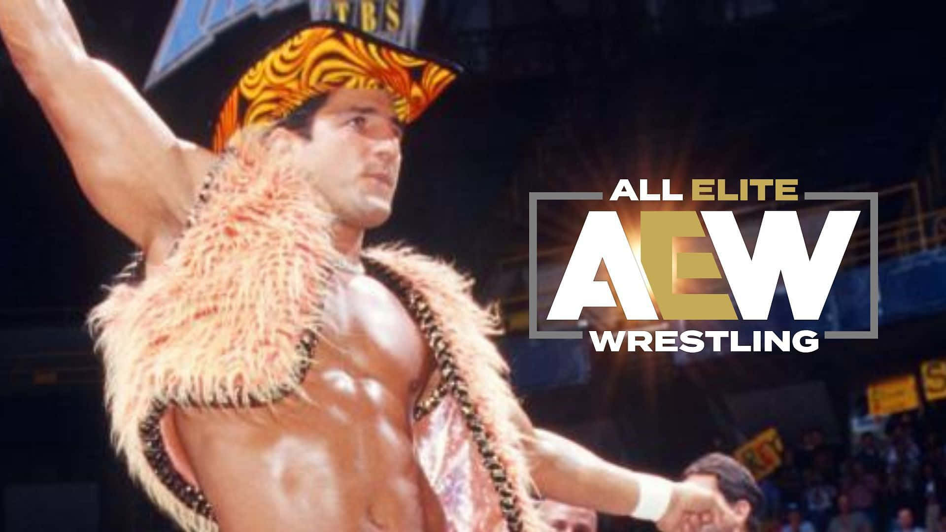 American Professional Wrestler Disco Inferno Fur Vest AEW Logo Wallpaper