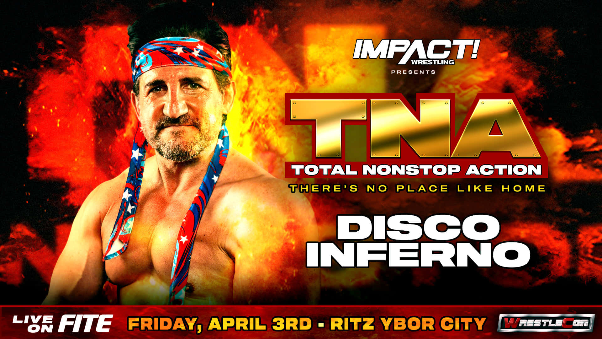 American Professional Wrestler Disco Inferno Tna Impact Promotional Poster Wallpaper