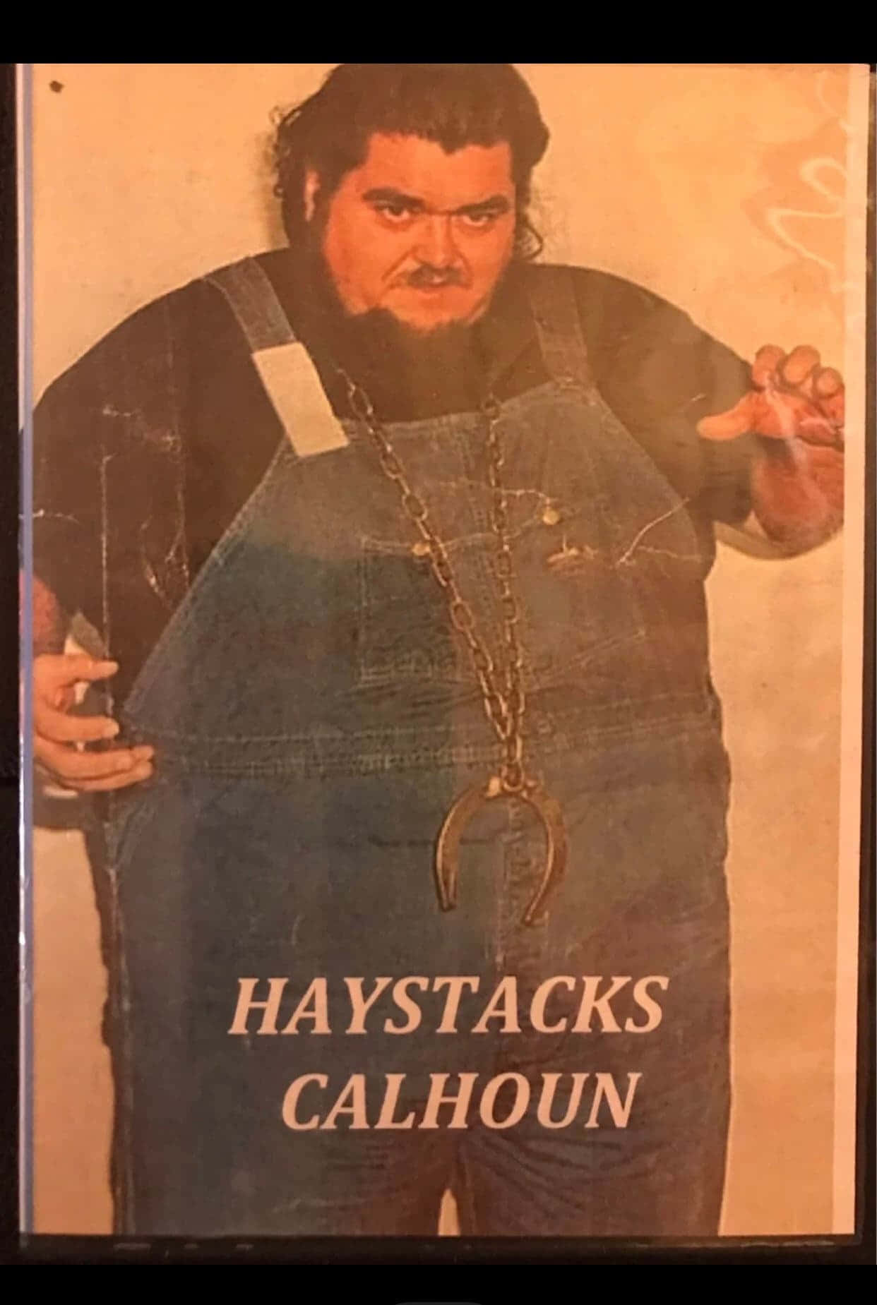 American Professional Wrestler Haystacks Calhoun Sepia Portrait Wallpaper