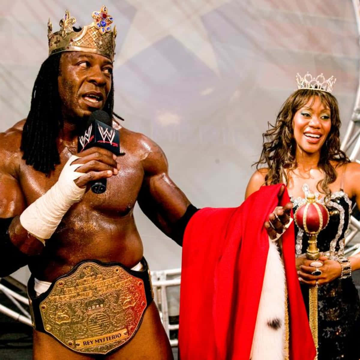 American Professional Wrestler King Booker T And Queen Sharmel Wallpaper