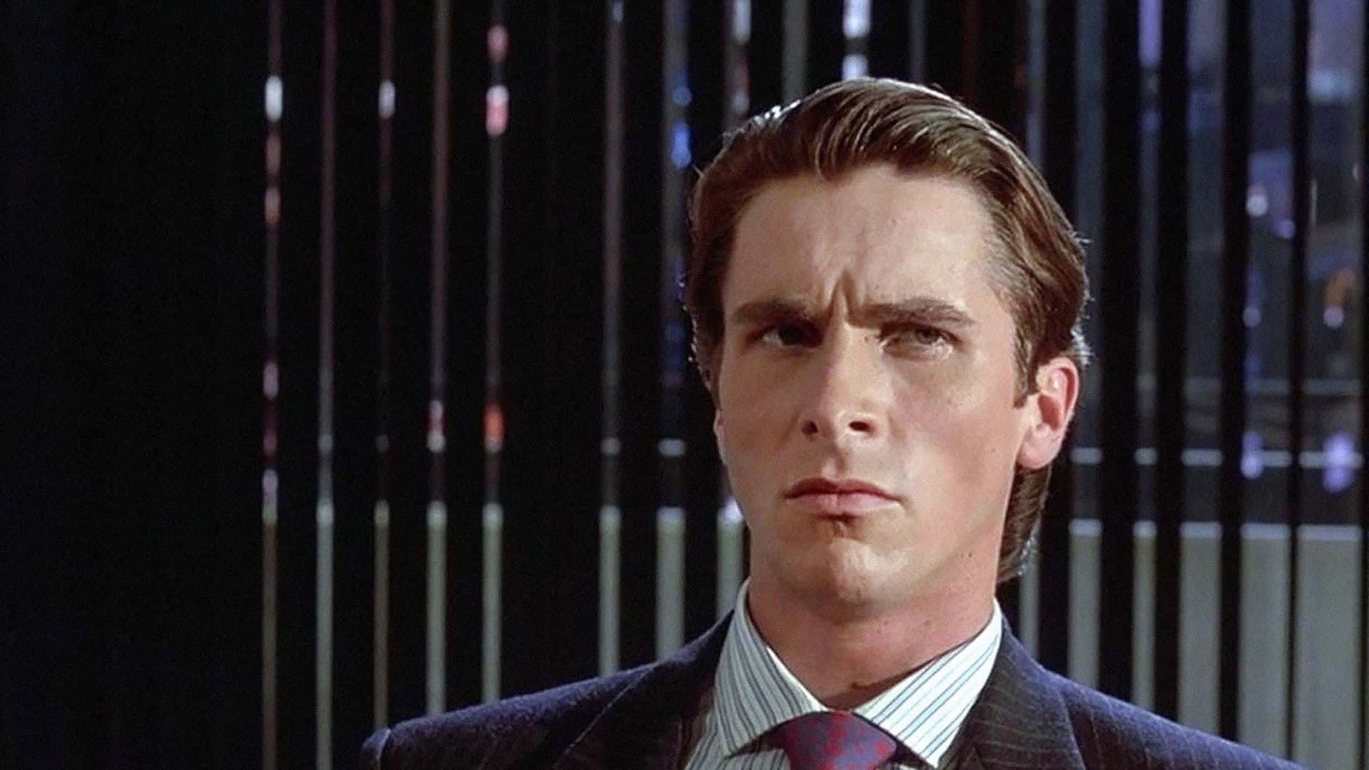 Patrick Bateman, portrayed by Christian Bale in the cult classic movie "American Psycho" Wallpaper