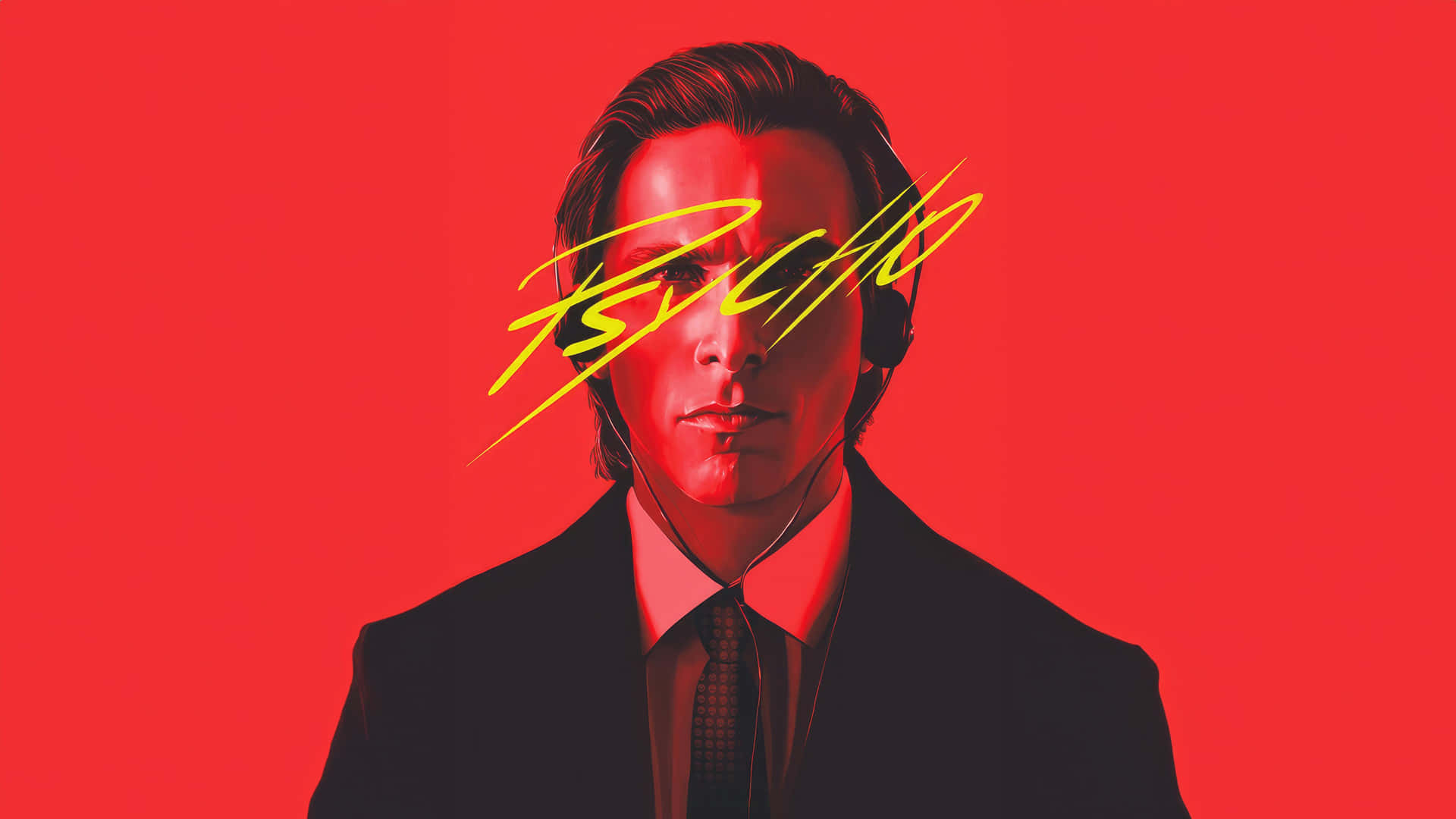 Portrait Rouge De Patrick Bateman Dans American Psycho Fond d'écran