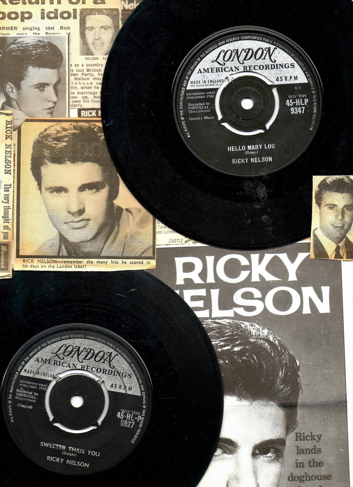 Amerikanischerrock 'n' Roll Sänger Rick Nelson Vinyl Wallpaper