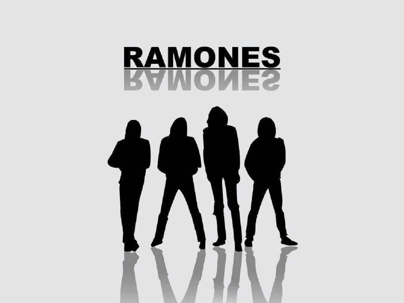 Ilustraciónnegra De La Banda De Rock Estadounidense Ramones Fondo de pantalla