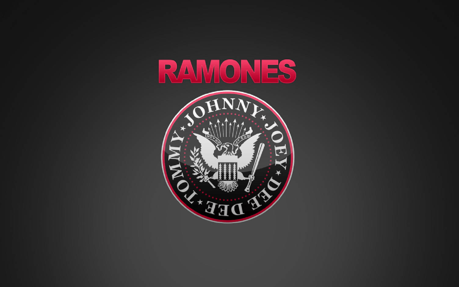Amerikansktrockband, Ramones, Örnsegel Logotyp Med Rosa Typografi. Wallpaper