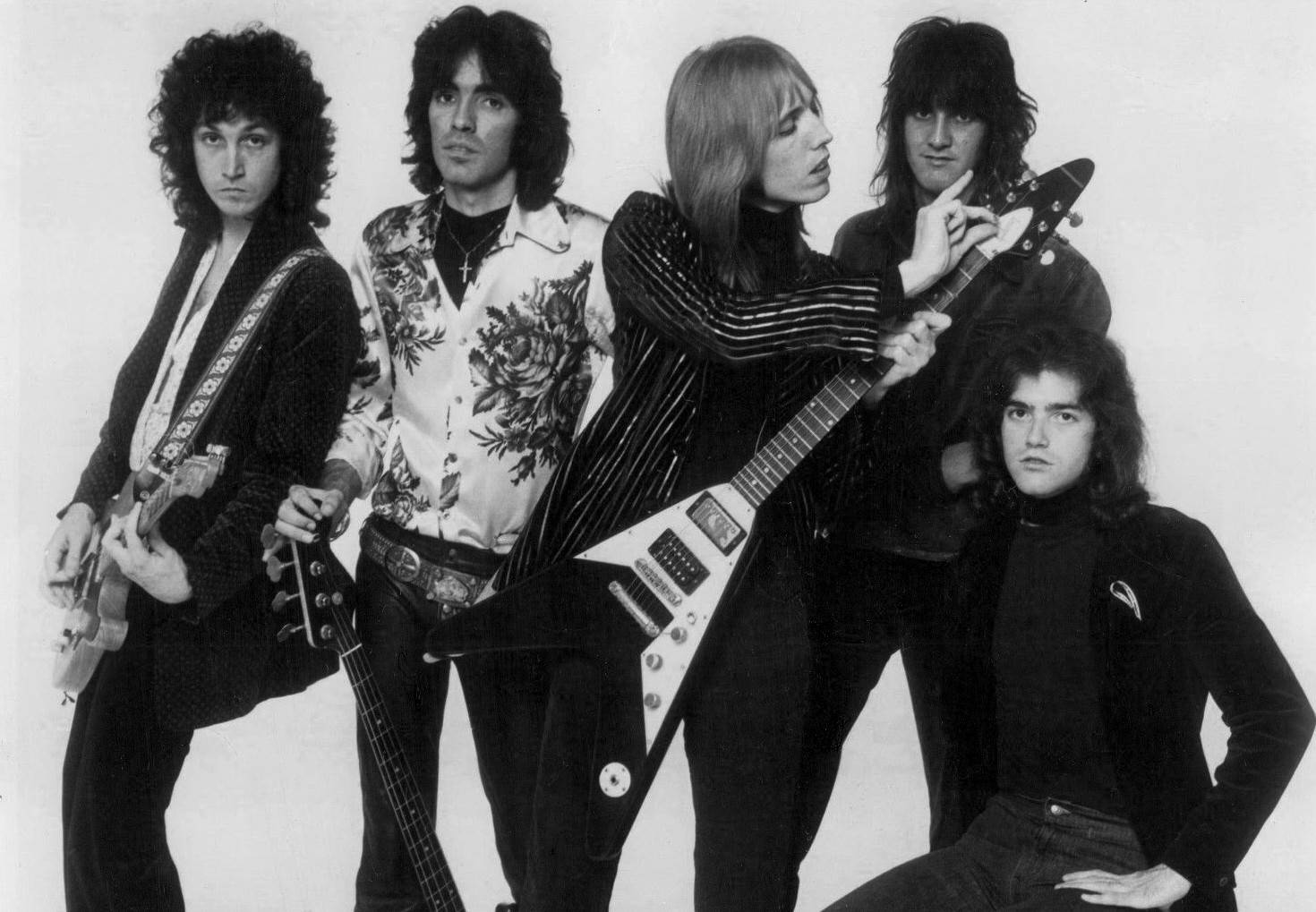Ritrattodella Rock Band Americana Tom Petty And The Heartbreakers. Sfondo