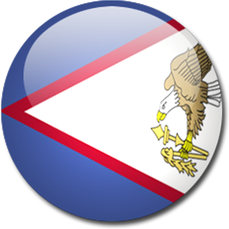 American Samoa Flag Button PNG