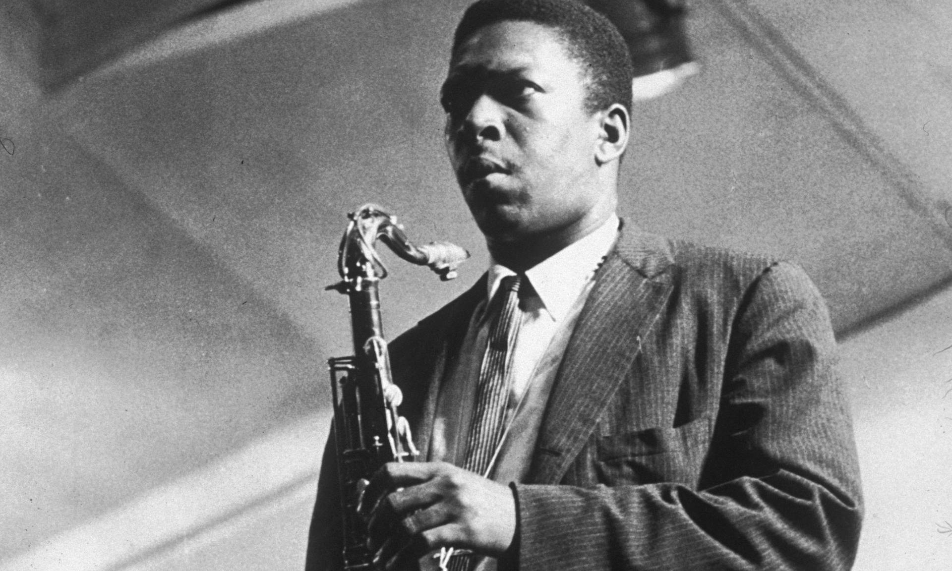 Amerikansk saxofonist John Coltrane Live ved Temple University 1966 Wallpaper