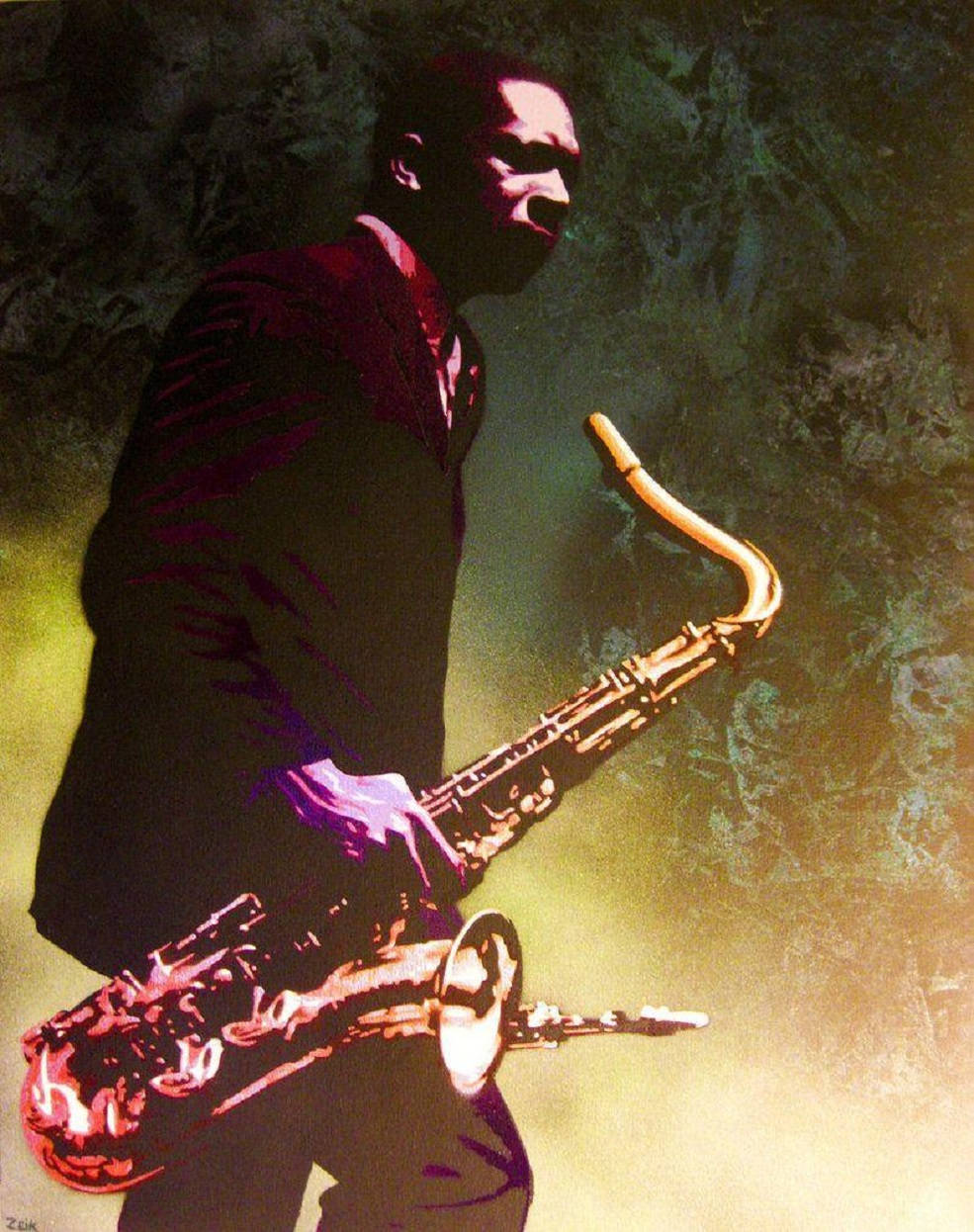 Posterd'arte Americano Del Sassofonista John Coltrane Sfondo