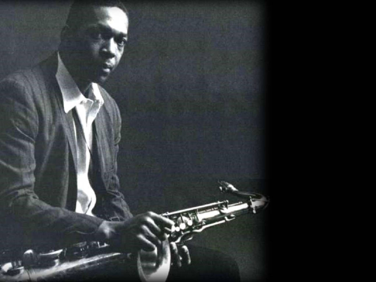 Amerikanischersaxophonist John Coltrane Porträt Im Vintage-stil Wallpaper