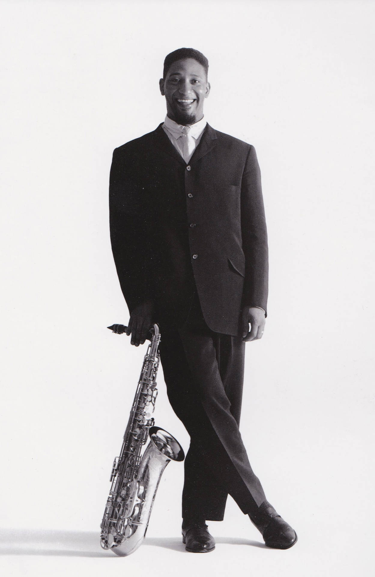 Amerikansk saxofonist Sonny Rollins blev afbilledet detaljeret på baggrundsbilledet. Wallpaper