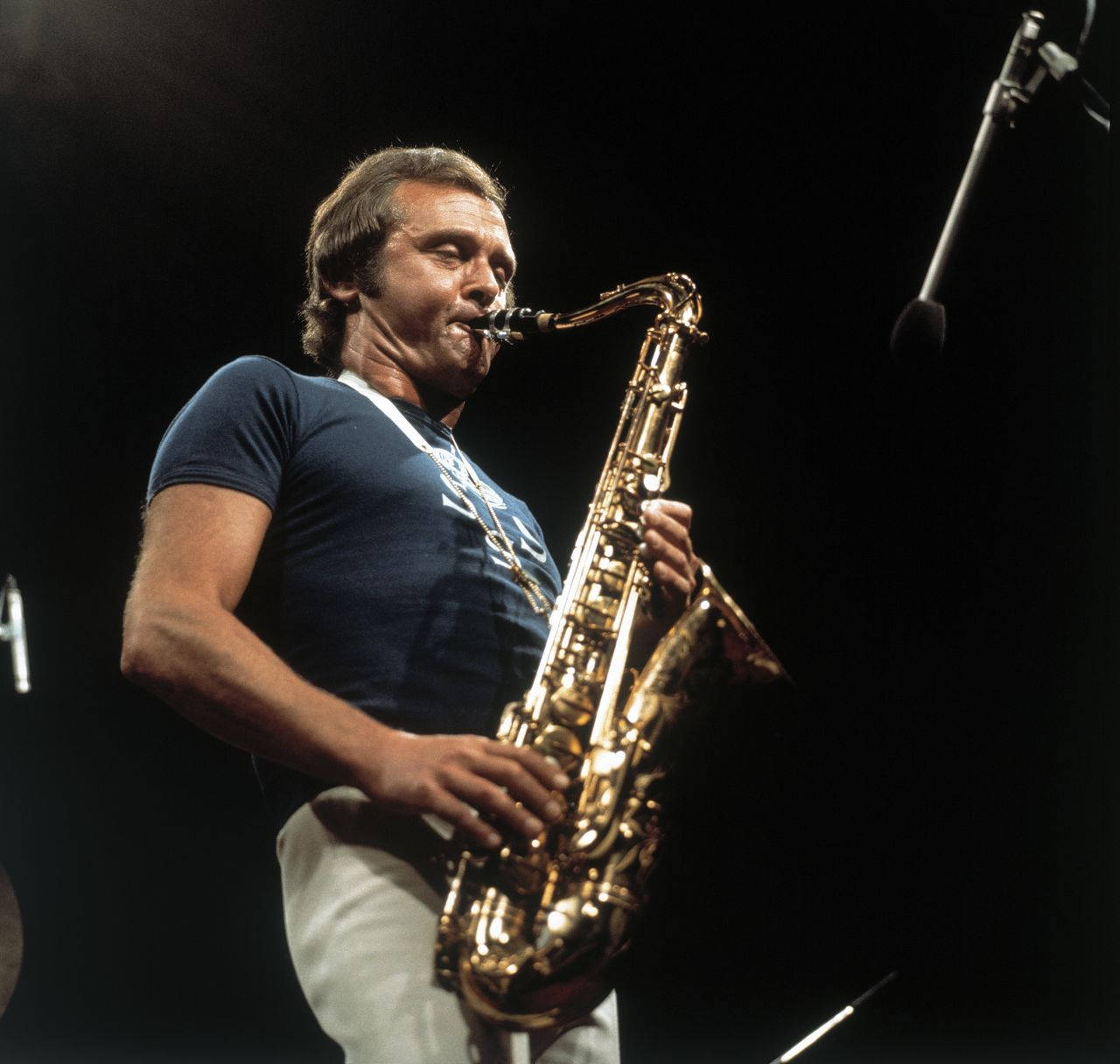 Amerikansk saxofonist Stan Getz 1980'erne portræt tapet Wallpaper