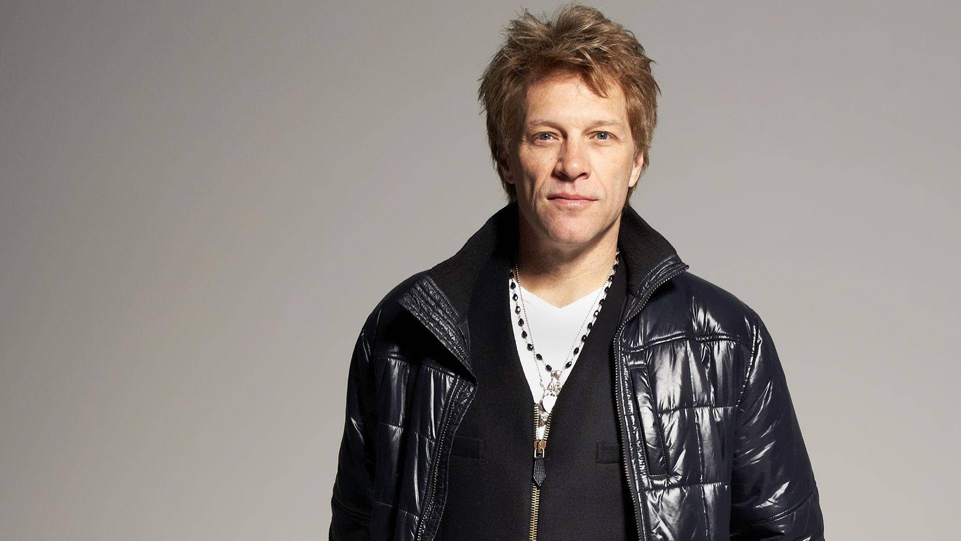Amerikanischersänger Jon Bon Jovi Porträt Von Dan Hallman Wallpaper