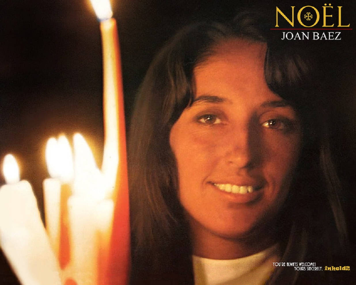 Amerikanskasångerskan Joan Baez Noel Albumomslag. Wallpaper