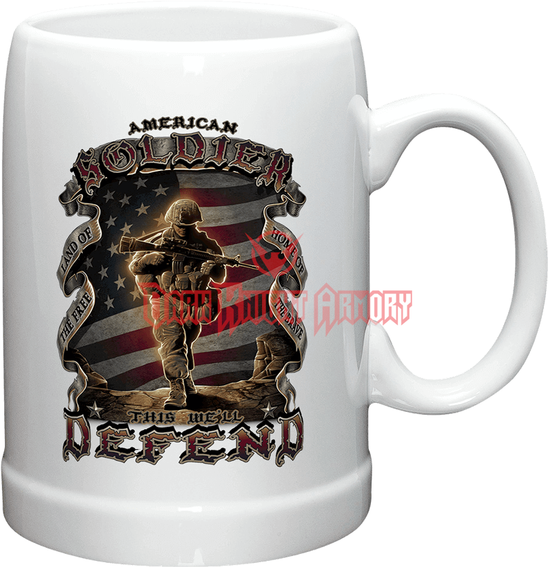 American Soldier Patriotic Mug Design PNG