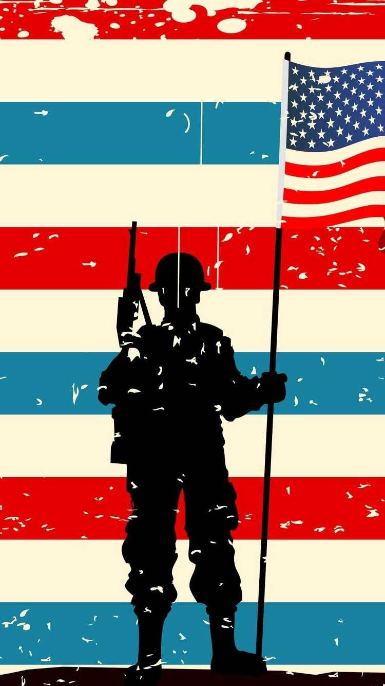 American Soldier Vector Art Wallpaper