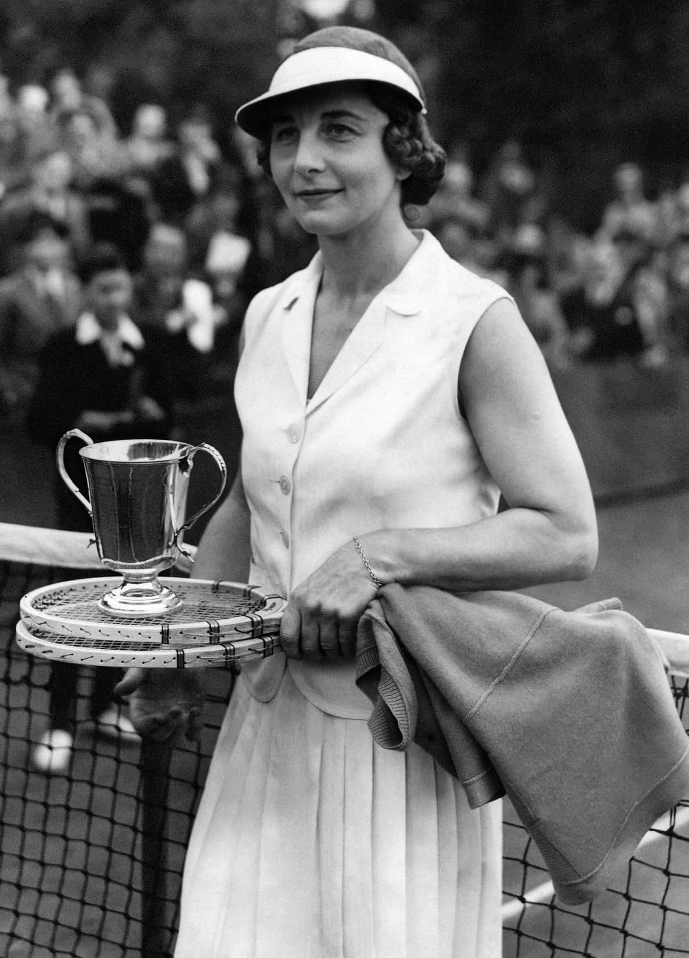 Amerikansk Tennis Spiller Helen Wills 1938 Portræt Væg Tapet Wallpaper