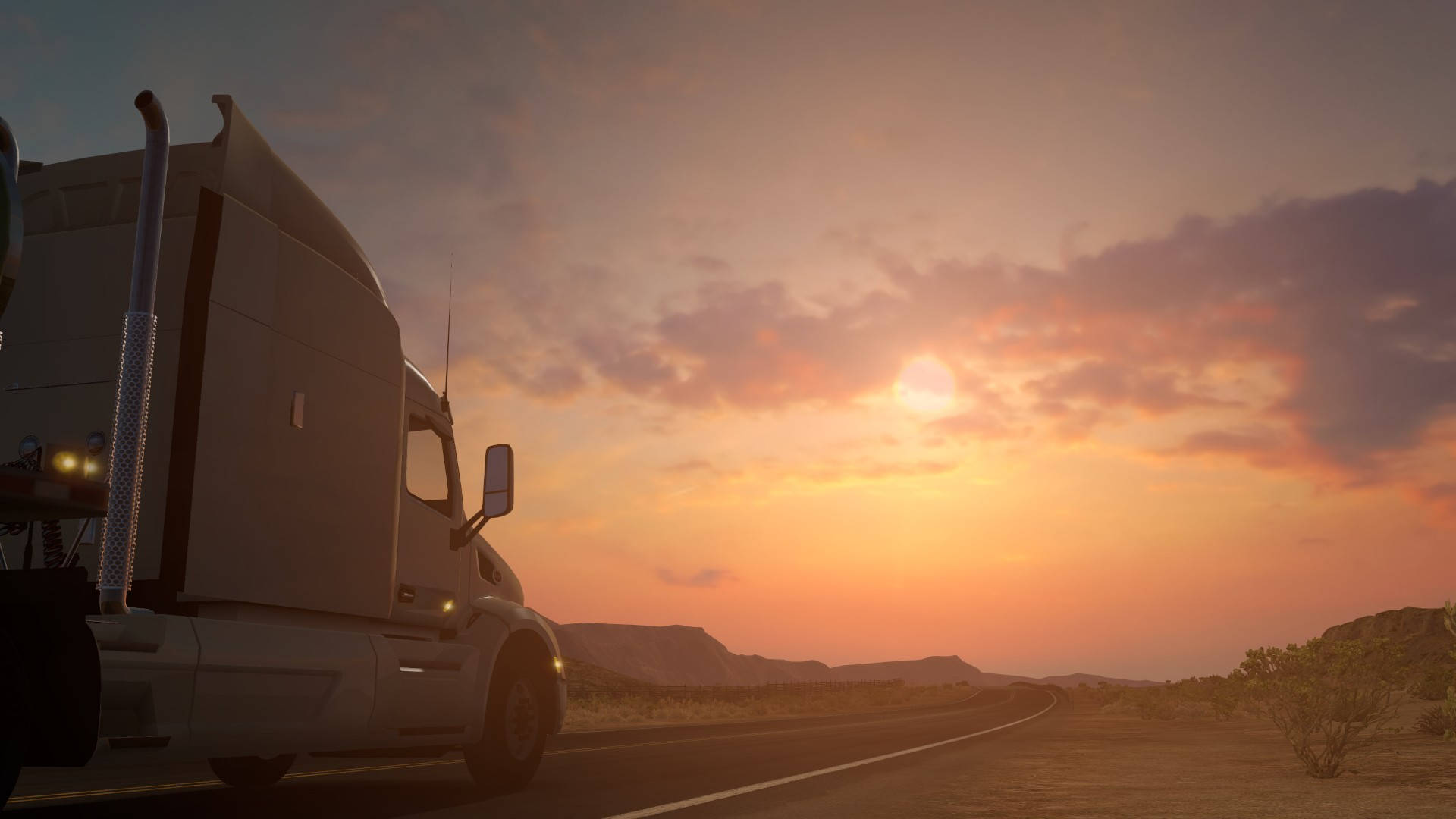 American Truck Simulator Desert Road Wallpaper