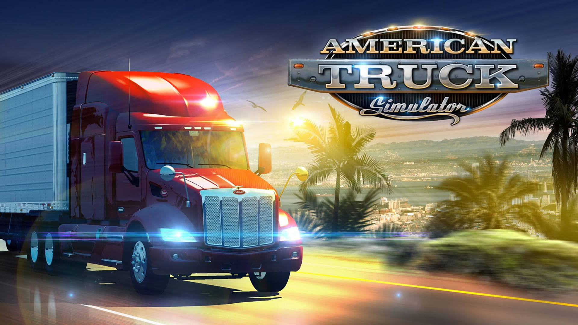 American Truck Simulator Glossy Red Truck
