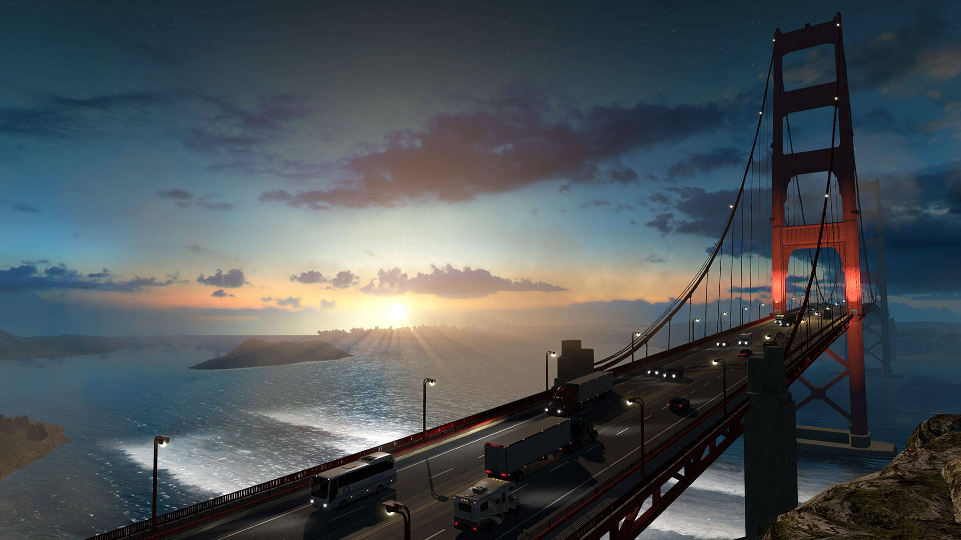 American Truck Simulator Golden Gate Bridge Wallpaper