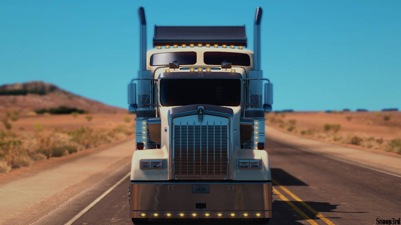 American Truck Simulator Kenworth Truck Close-up Wallpaper