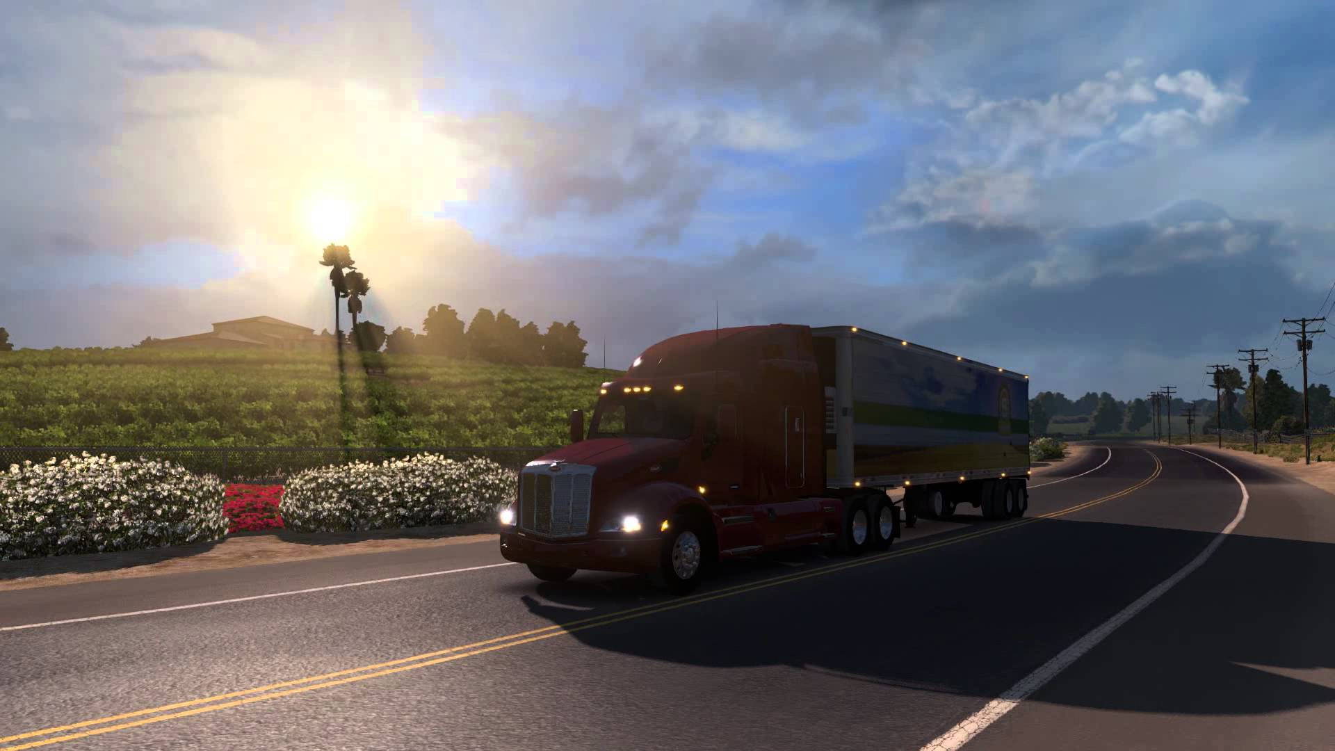 American Truck Simulator Red Freight Liner Wallpaper