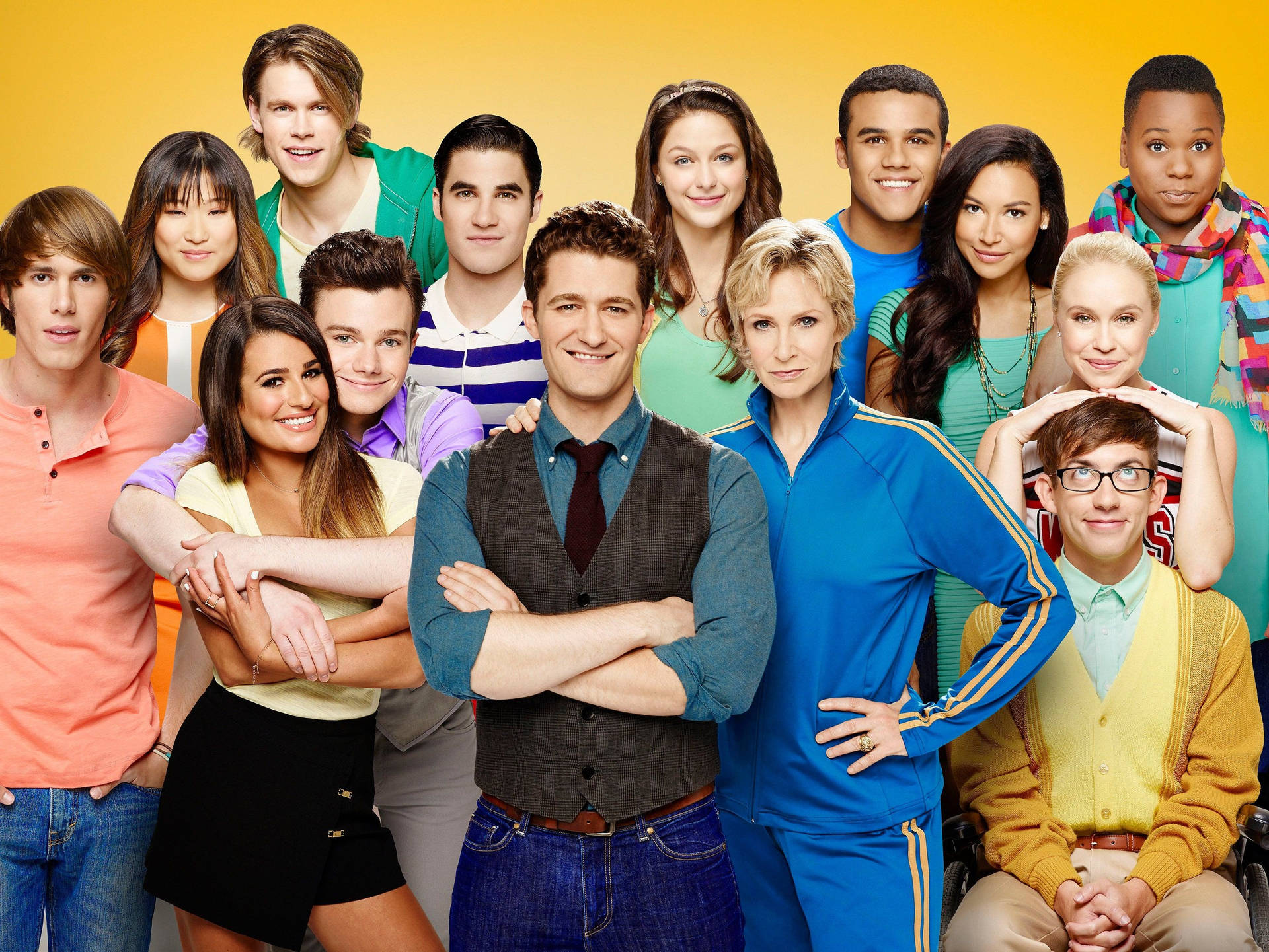 American Tv Series Glee Cast Members Wallpaper