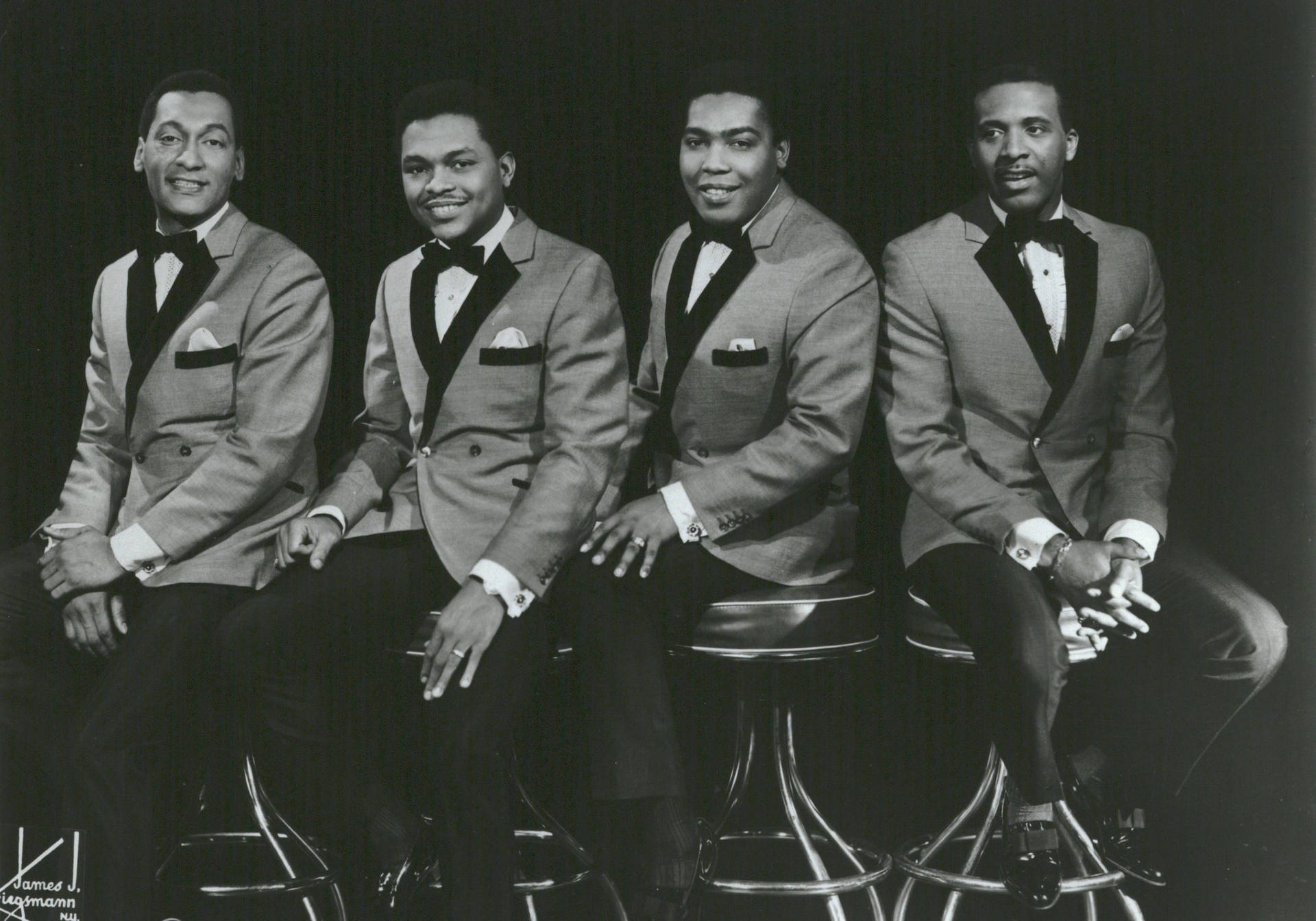 Amerikansk Vokal Kvartet Fire Toppen 1964 Portræt. Wallpaper