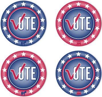 American Voting Buttons Set PNG
