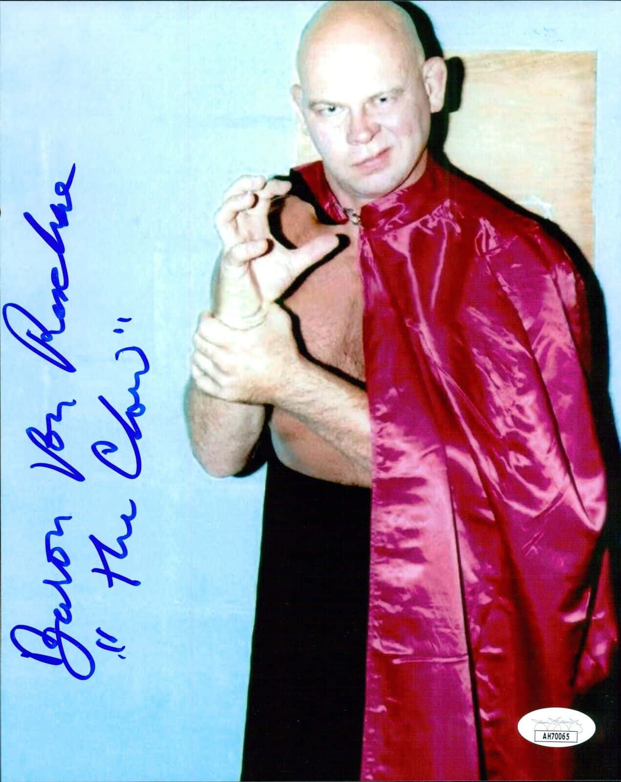Amerikansk wrestler Baron Von Raschke Kloen med rød kappe Wallpaper