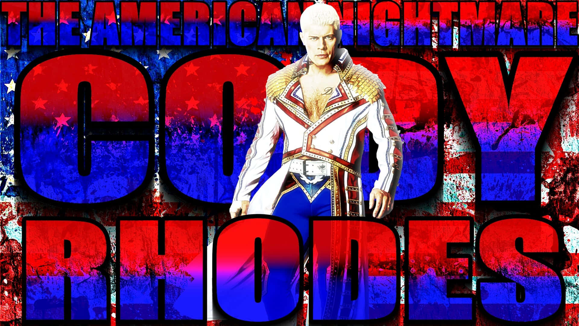 Amerikansk wrestler Cody Rhodes fan kunst tapet. Wallpaper
