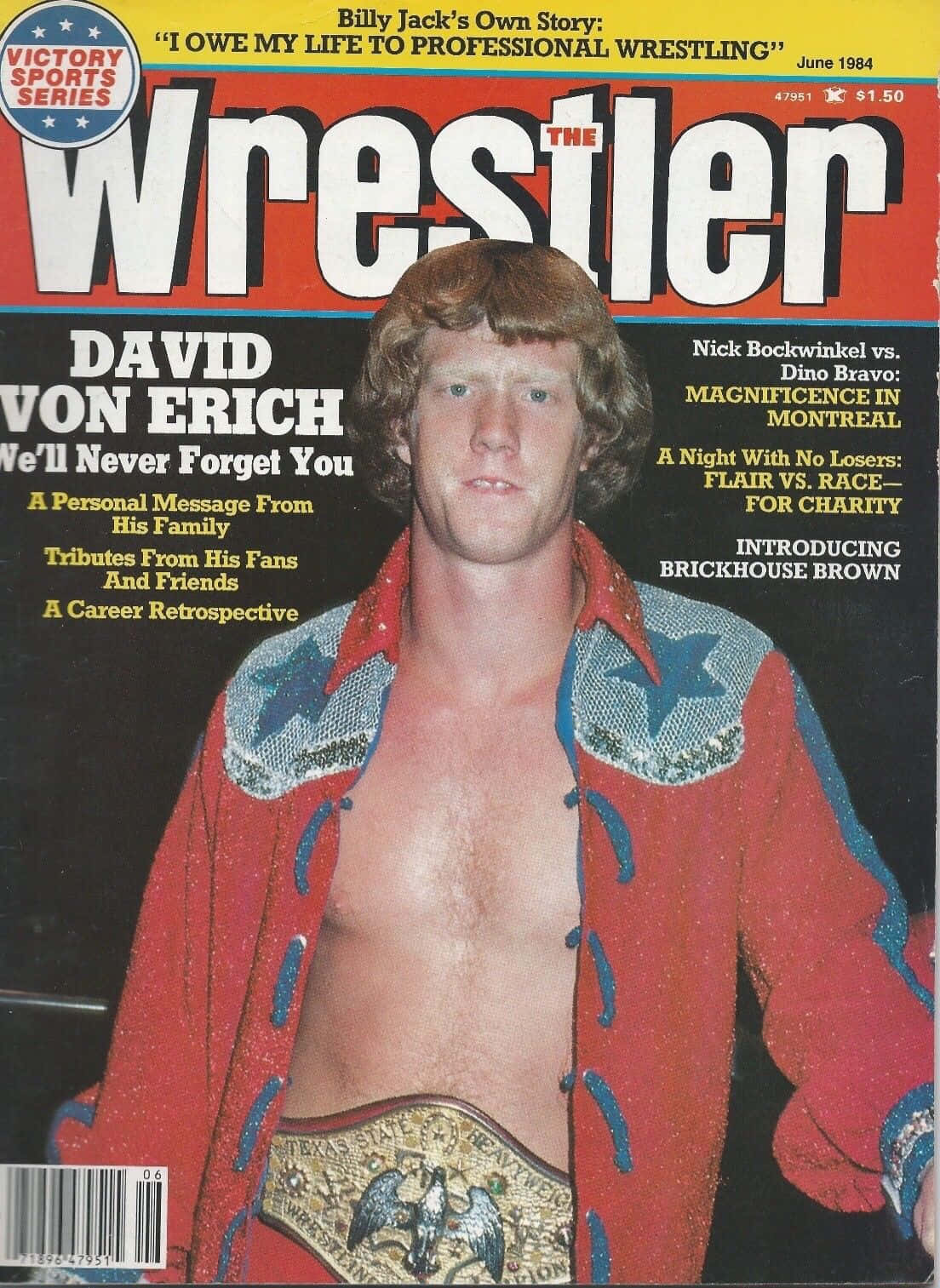Amerikansk wrestler David Von Erich 1984 Magazine Cover Wallpaper Wallpaper