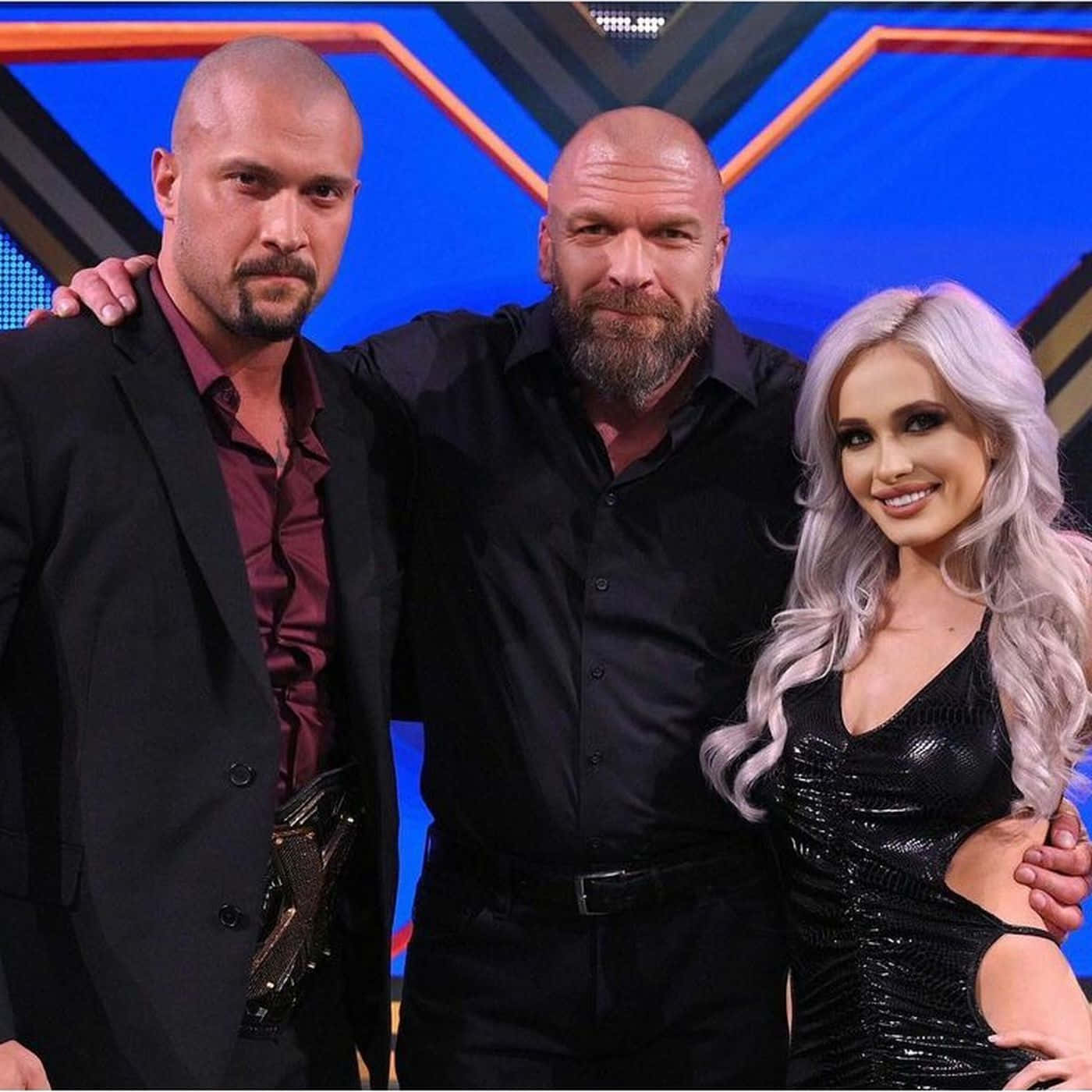 American Wrestler Killer Kross And Scarlett With Triple H Wallpaper