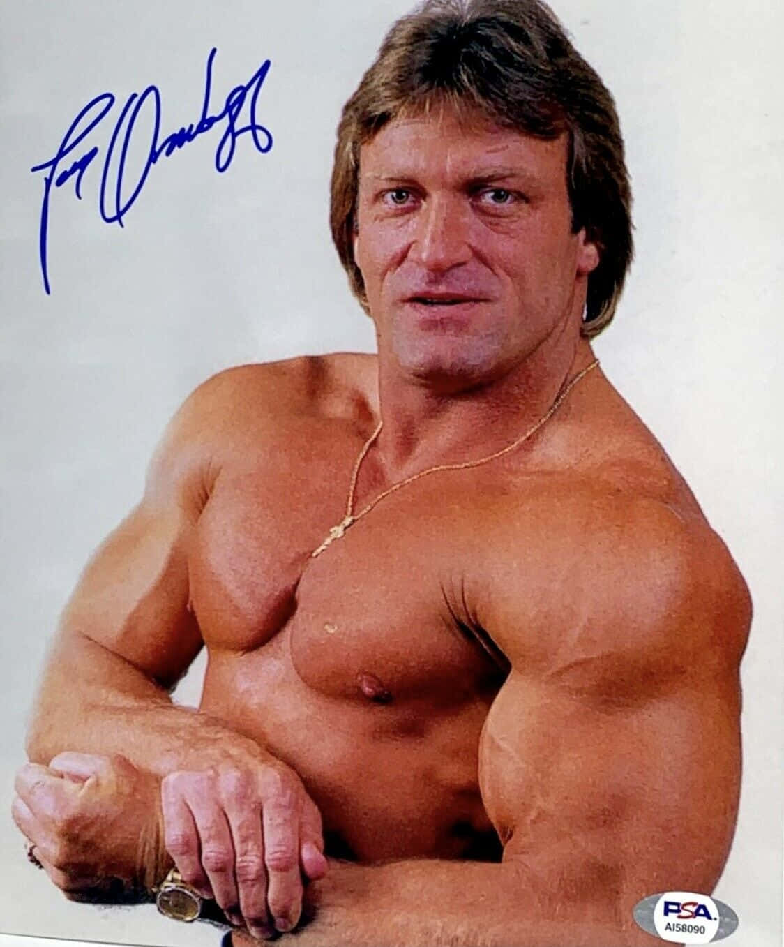 Amerikansk Wrestler Mr. Wonderful Paul Orndorff Autograf Medium Shot Wallpaper Wallpaper
