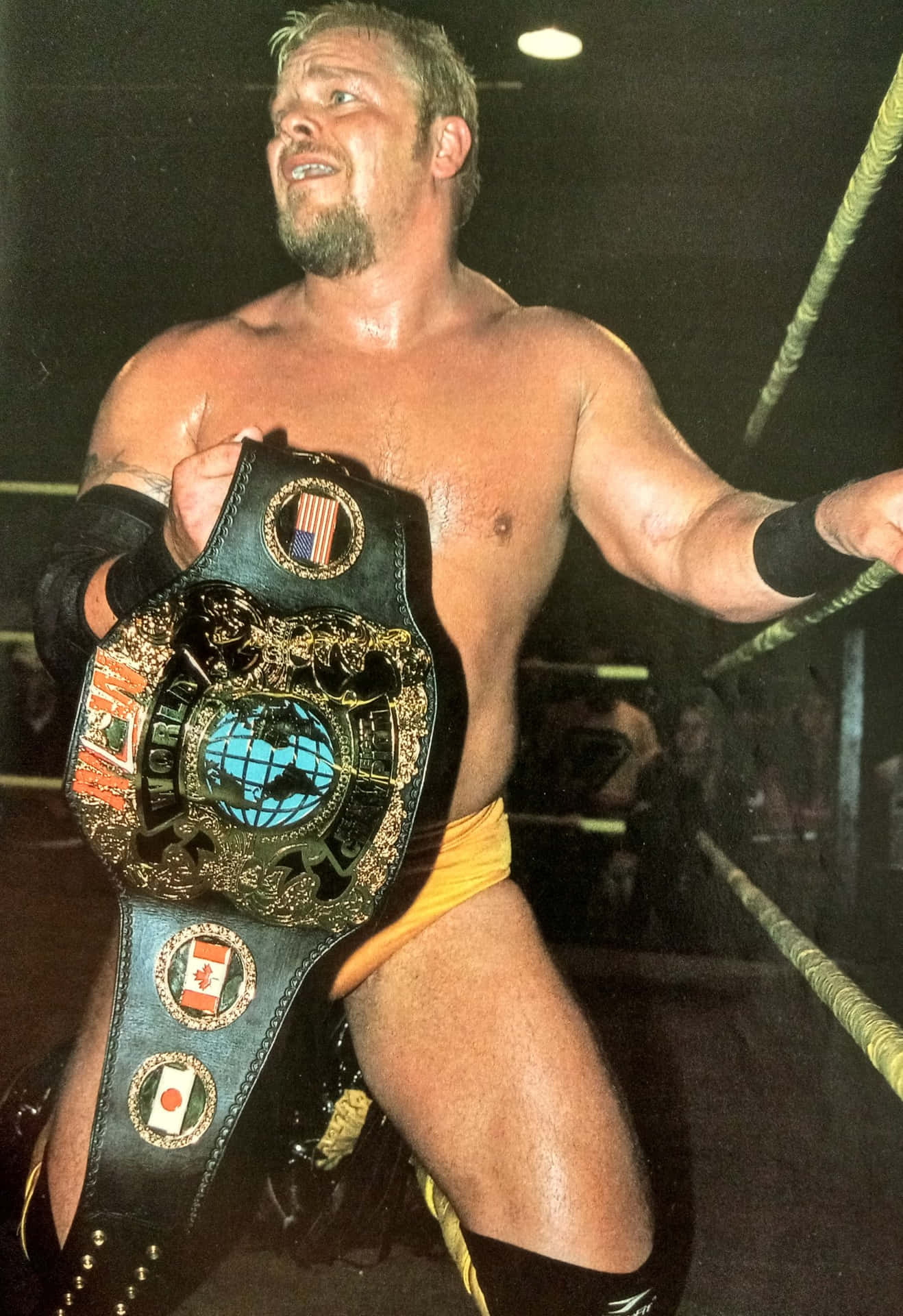 "American Wrestler Shane Douglas Holding Championship Belt" Wallpaper