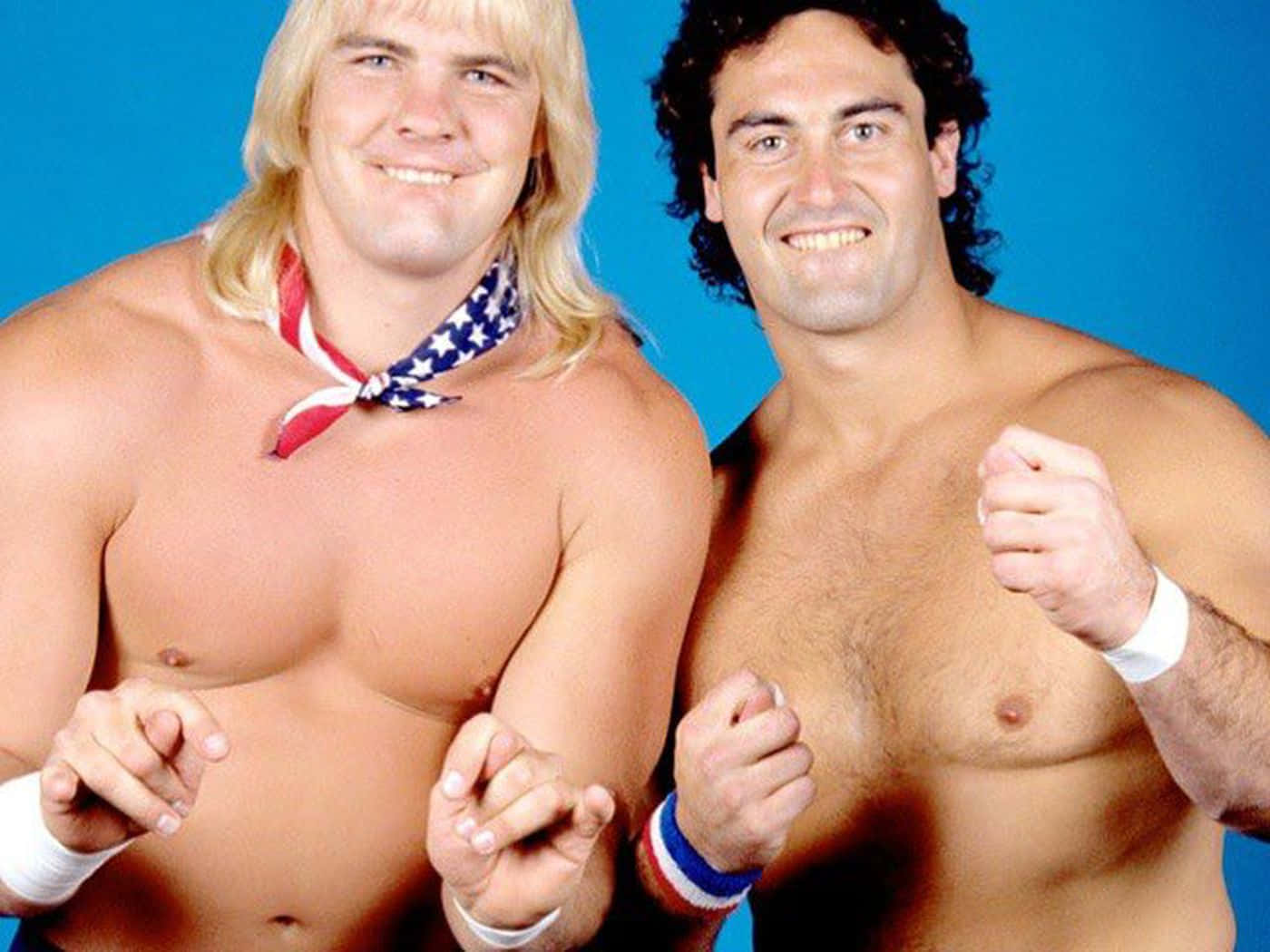 American Wrestlers Barry Windham And Mike Rotunda Retro 1985 Wallpaper